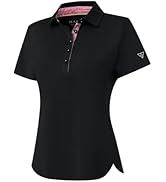 M MAELREG 5-Button Polo Shirts for Women Stretch Dry Fit Performance Lightweight Contrast Collare...