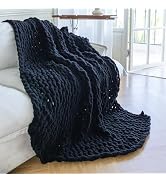 Larexius Chunky Knit Blanket - Luxury Soft Cozy Small Size(40 * 50) Chenille Throw Blanket,100% W...