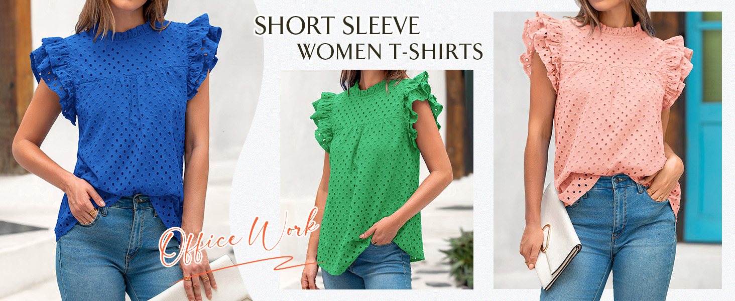 Tops Short sleeve shirts for women plus size Womens summer tops crochet tops for women Boho outfits