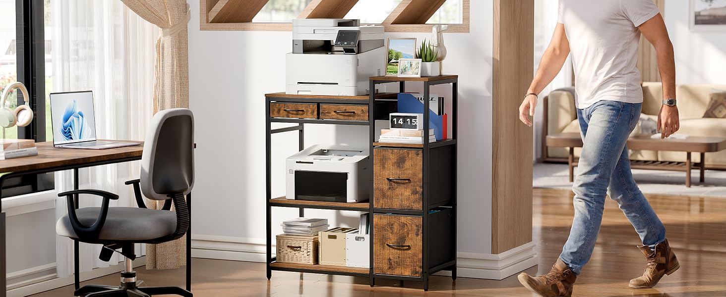 Extra Large File Cabinet with Open Storage Shelf