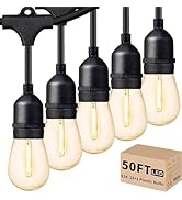 Svater 15 Pack S14 Replacement Bulb for Outdoor String Light, Dimmable 2W Led Plastic,Vintage Edi...