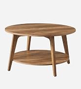 VASAGLE Side Table, Small Round End Table with Lower Shelf, Nightstand for Small Spaces, Living R...
