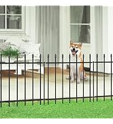 FOREHOGAR No Dig Decorative Garden Fencing 30in(H) X16ft(L) 8 Panels+9 Stakes Temporary Fence Met...
