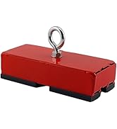 Image of hand holding fishing magnet with metal scraps attached to base.