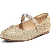 K KomForme Girl's Ballet Flats Non-Slip Soft Mary Jane Walking Party Dress Shoes for Toddler/Litt...