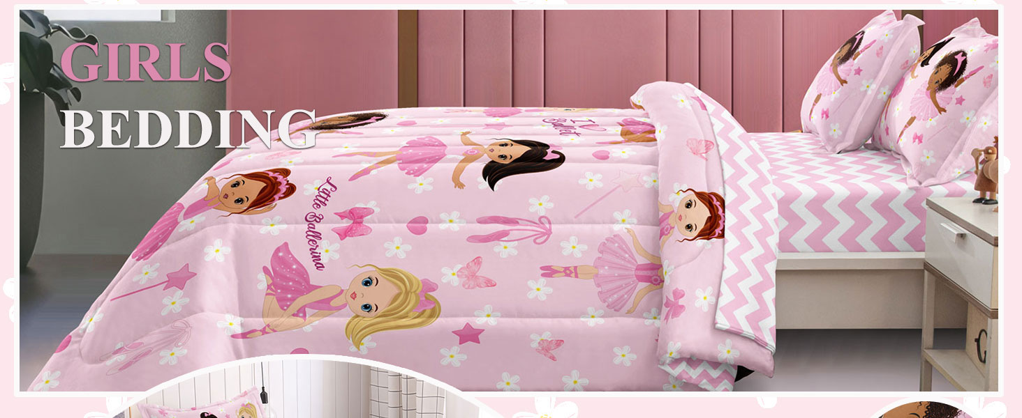 pink girls bedding set kids comforter bedding sets twin size bed cover summer winter spring