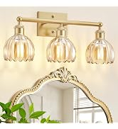 ZSMAIKU Bathroom Light Fixtures Over Mirror,3 Light Vintage Bathroom Vanity Lights,20 in Brushed ...