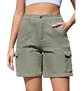 Rasutina Women Stretchy Jean Shorts High Waisted Denim Shorts for Women Chino Cargo Shorts Women'...