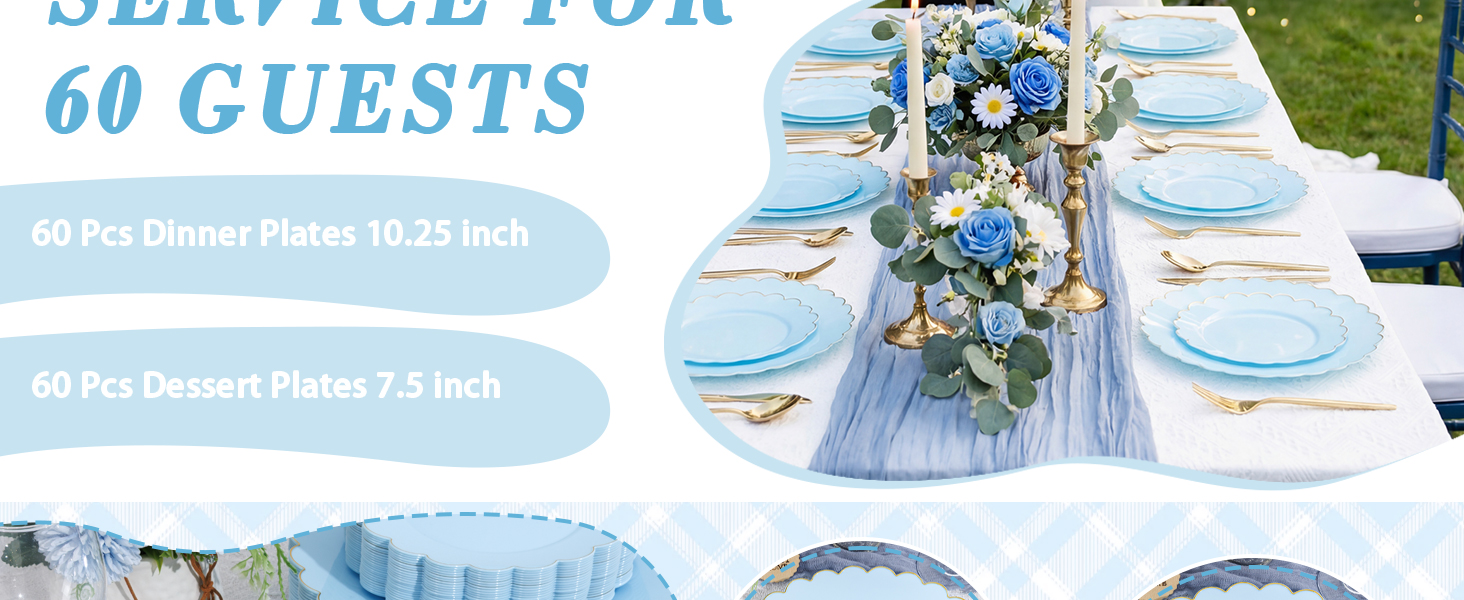 blue plastic plates