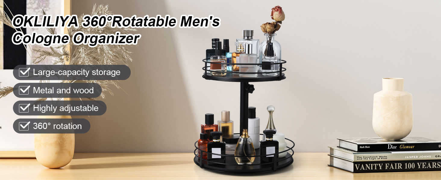 360° Rotating Cologne Organizer for Men
