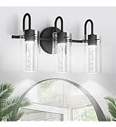 Aipsun Bathroom Light fixtures, Black Vanity Lights with Bubble Crystal,19.7inch Modern Vanity Li...