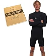 Ho Stevie! Men’s Short Sleeve Long Leg Surfing Springsuit - Chest Zip Spring Suit - Warm Superstr...