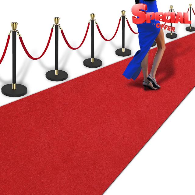 PBHEPJ 3ft x 10ft Extra Thick Red Carpet Runner for Party & Hollywood
