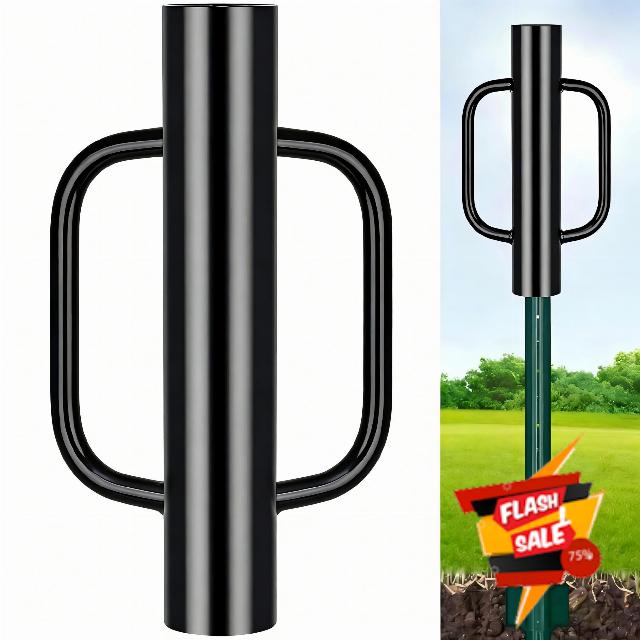 Gtongoko 8LB Fence Post Driver with Handles Heavy Duty T Post Driver Post Pounder for T-Posts