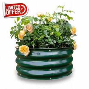GARDMAX 2x2x1FT Galvanized Round Raised Garden Bed Kit