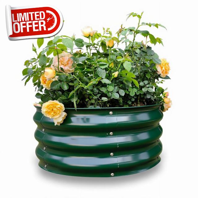 GARDMAX 2x2x1FT Galvanized Round Raised Garden Bed Kit