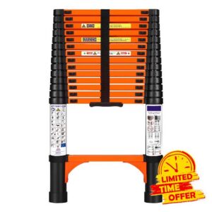 14.5FT Telescoping Extension Ladder for Home Attic Outdoor | Telescopic Collapsible Ladder
