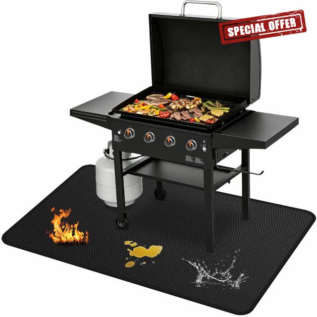 Under Grill Mats for Blackstone - 72 x 39 Inch BBQ Mats for Outdoor Grill Deck Protector