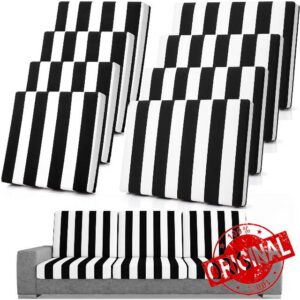 Spiareal 8 Pcs Patio Cushion Covers Stretch Outdoor Cushion Slipcovers Replacement