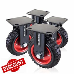 POWERTEC 6 Inch Caster Wheels Set of 4