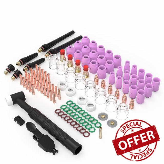 123 Pcs TIG Welding Torch Kit - Alumina Nozzle