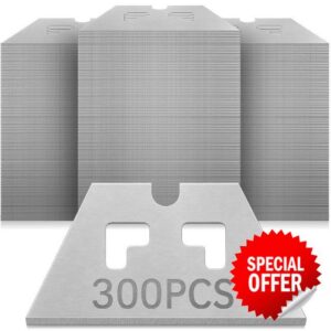 300 Pcs Safety Trapezoid Box Cutter Blades Safety Cutters Sk5 Utility Knife Blades Refills for Boxes Cardboard Tape Warehouse Retail Cuts Boxes Plastic Straps
