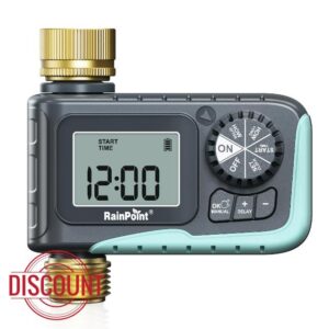 RAINPOINT Sprinkler Timer with Brass Inlet & Outlet