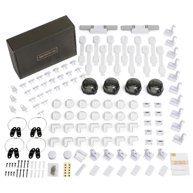 Baby Proofing Kit 112 Pack – Complete Baby Proofing Essentials Set with Magnetic Cabinet Locks