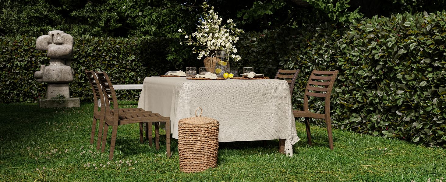 wicker trash can with lid