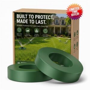 Yaomiao 8 Pieces Sprinkler Donut Guards Sprinkler Head Protector for Lawn 6.3 Inch Diameter Green Donut Nylon Rings Reduce Damage from Cars and Lawn Mowers