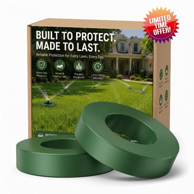 Yaomiao 8 Pieces Sprinkler Donut Guards Sprinkler Head Protector for Lawn 6.3 Inch Diameter Green Donut Nylon Rings Reduce Damage from Cars and Lawn Mowers