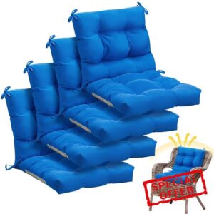 Marsui Outdoor Indoor High Back Chair Cushions Patio Furniture Tufted Pillow with Ties Water-Resistant Replacement Outdoor Rocking Chair Cushions