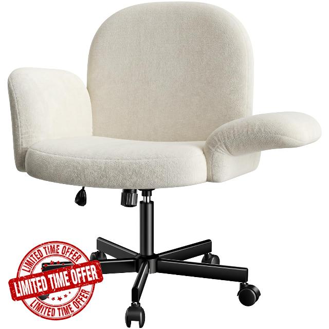 Marsail Criss Cross Office Chair with Adjustable Armrests & Wheels
