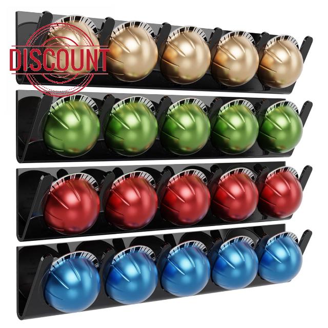 LifeMoreasy Magnetic Coffee Pods Holder for Nespresso Vertuo & Dolce Gusto