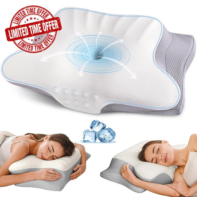 Ylekto Cervical Neck Pillow for Pain Relief - Contour Memory Foam Pillows for Sleeping