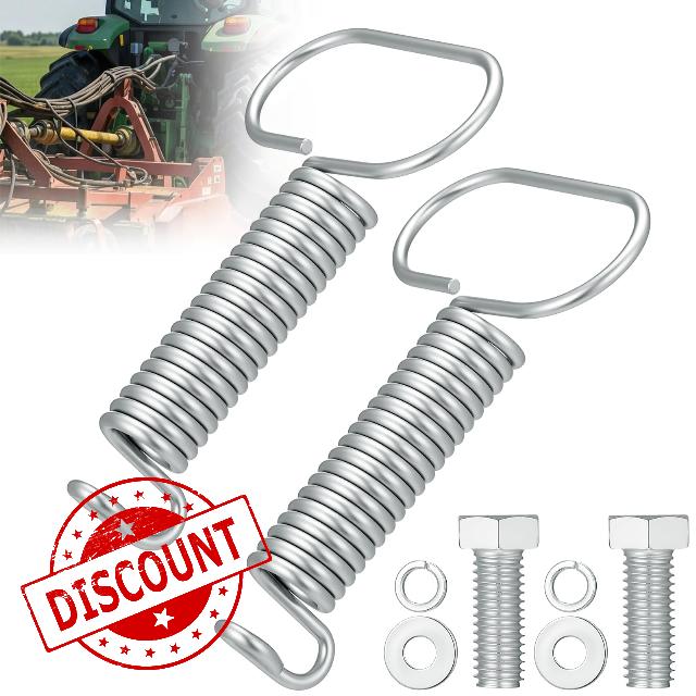 2 Pcs 7'' Hydraulic Hose Hanger Spring Clamp with Wider Diameter for Tractor with Long Bolts Heavy Duty Accessories Keep Hydraulic Hoses Safe and out of The Way