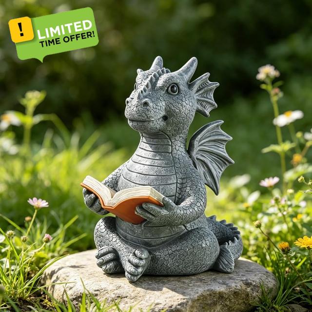 Solar Reading Dragon Statue