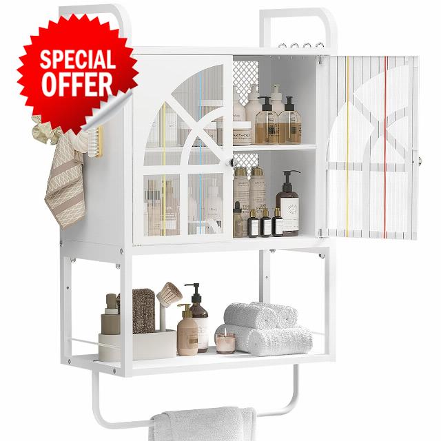 Metal Bathroom Arched Wall Cabinet