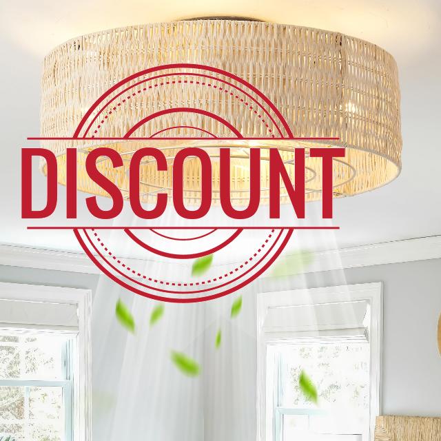 Caged Ceiling Fans with Lights Flush Mount