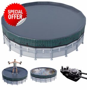 POOLHACKER 550D Heavy-Duty 10 ft Round Pool Cover for Above Ground | 2026 Upgraded Oxford Fabric
