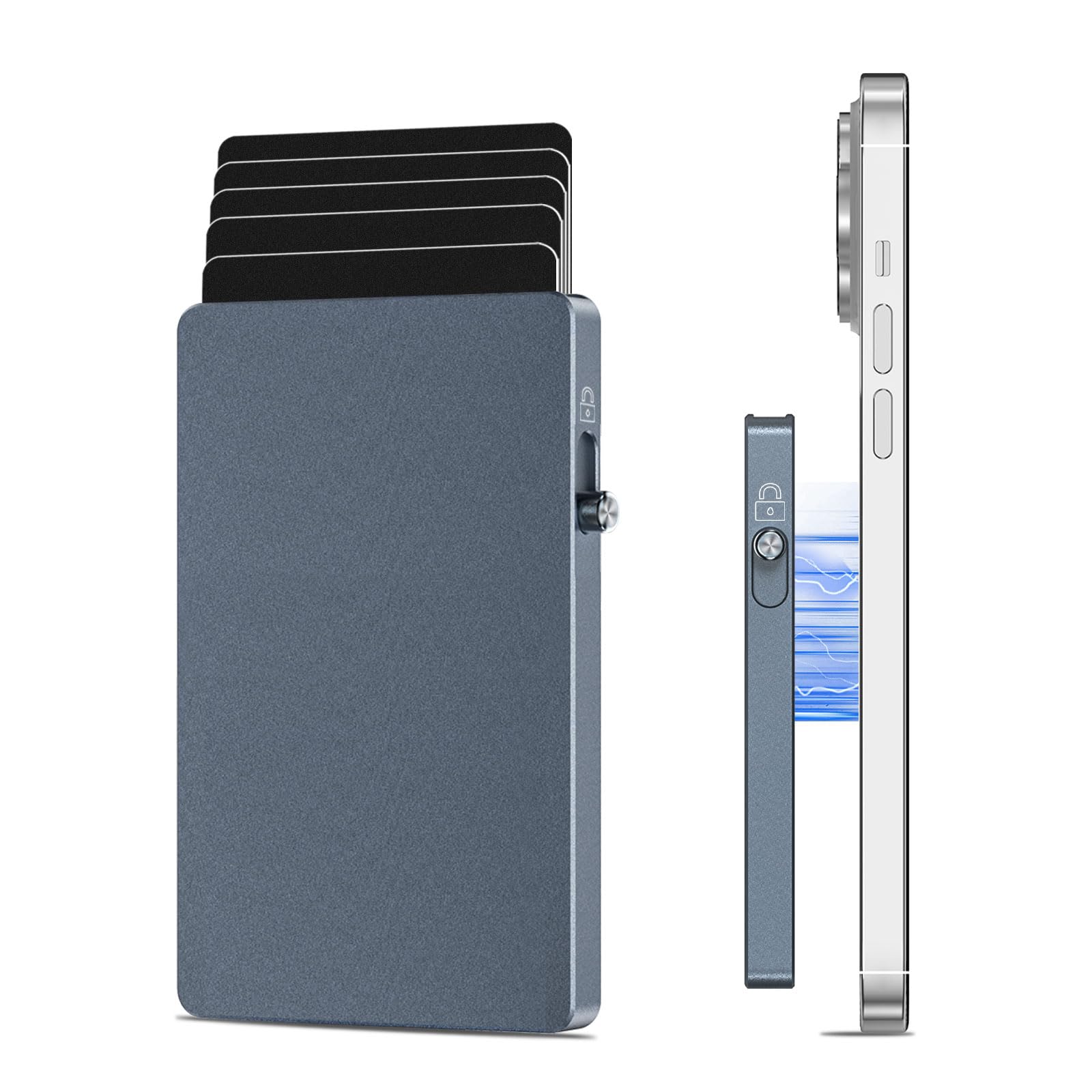 Utra Thin Magnetic Card Holder Easy to Carry 3.93 * 2.44 * 0.31 Inches
