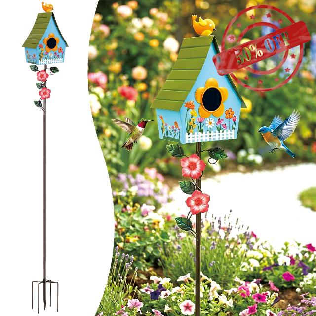 Frienda 57 Inch Bird Houses for Outside with Pole