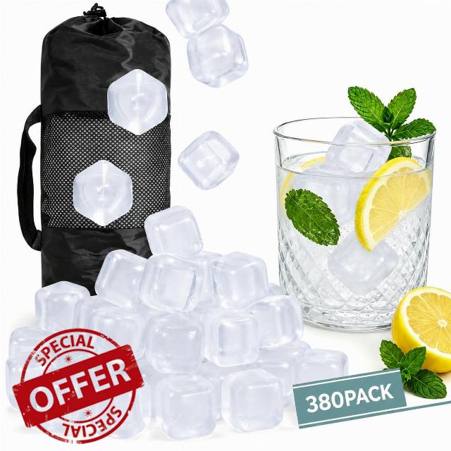 380 Pack Reusable Ice Cubes for Drinks