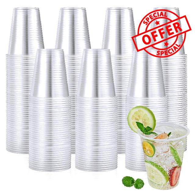 Turbo Bee 480 Pack 12oz Clear Plastic Cups
