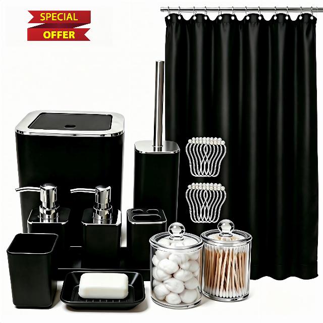 23PCS Black Bathroom Accessories Set