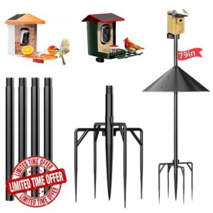 NSYOOMH Dia 1 Inch Bird Feeder Pole with 19" Proof Squirrel Baffle