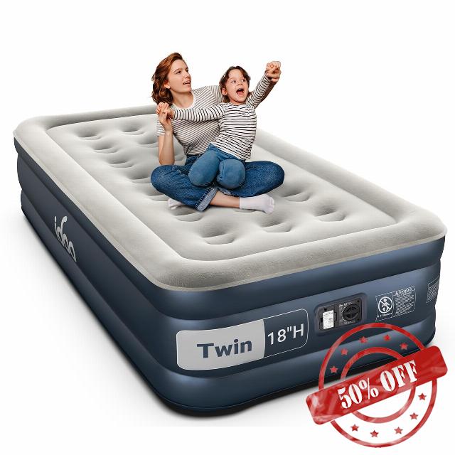 iDOO Twin Air Mattress with Built in Pump