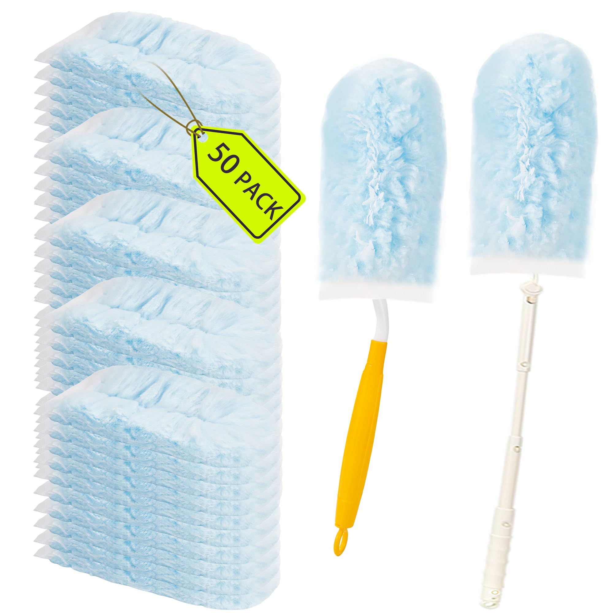 50 Count Duster Refills ，360° Heavy Duty Duster Refills Compatible with Swiffer Duster
