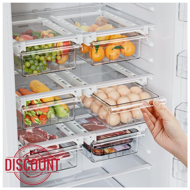 SNSLXH 2 Pack Refrigerator Drawer Organizer