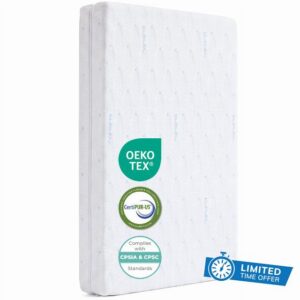 Mini Crib Mattress 24" x 38" | Cooling Gel Memory Foam with Ultra-Breathable & Washable Removable Cove